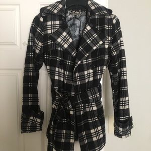 Plaid Pea coat